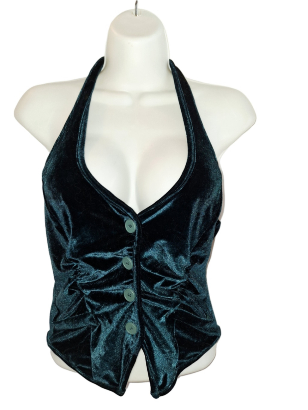 Cider Velvet Halter Tank Top Green XL diva baddie